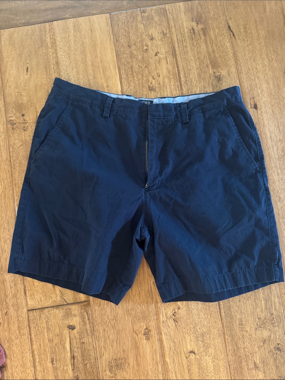 J. Crew Reade Navy Flat-Front Cotton Shorts 35W